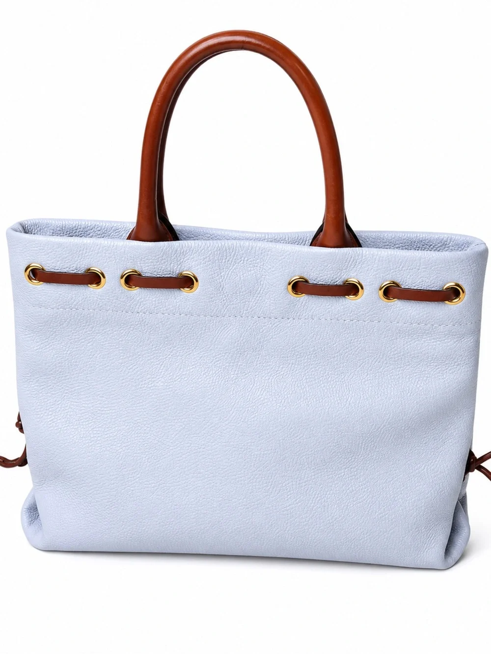 NWOT Dooney & Bourke Wakefield Pale / Sky Blue Pebbled Leather Tassel Tote - Picture 4 of 17